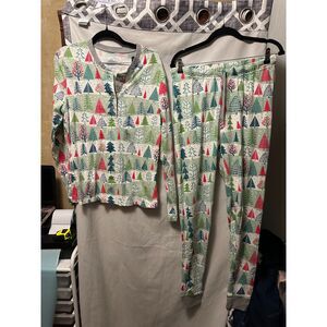Honest Organic Cotton Holiday Matching Family Pajamas Woman Large Feelin Pine